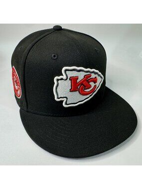 Kansas City Chiefs New Era 9FIFTY Black Snapback Hat NFL Side Patch Cap